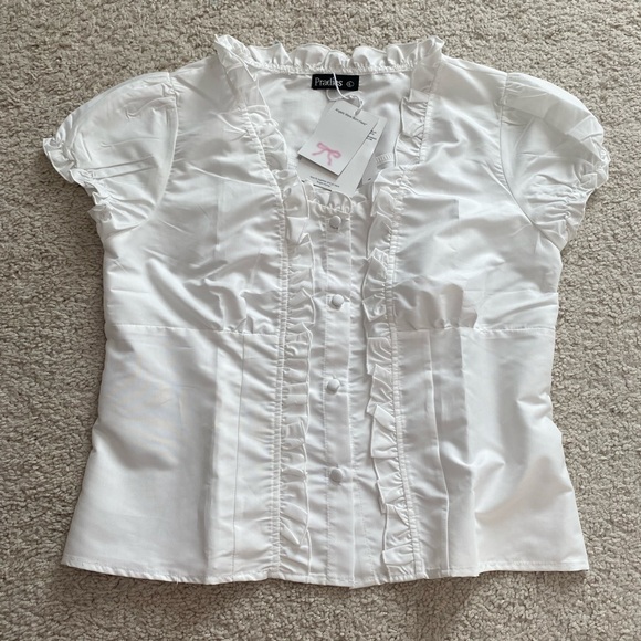 Local brand PRADIES Katelyn Shirt NWT Size L - White - Picture 5 of 8